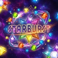 Starburst game artwork at Golden Mister Casino for United Kingdom players